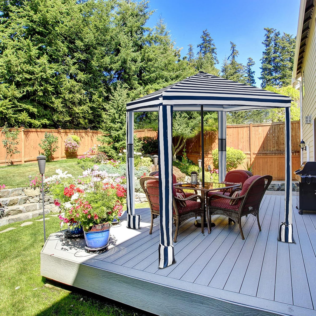 6' x 6' Portable Umbrella Canopy Beach Cabana Instant Shelter with Privacy Sunwall Z820965