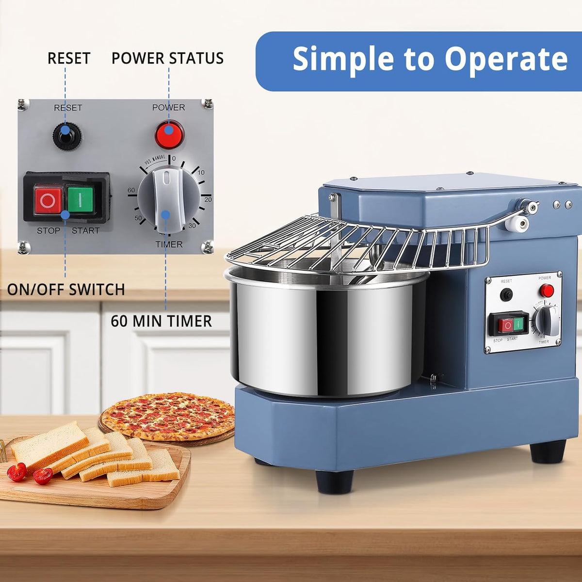 8Qt Stainless Steel Bowl Dough Mixer K23475