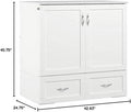 Twin XL Size Murphy Bed with Storage in White F174