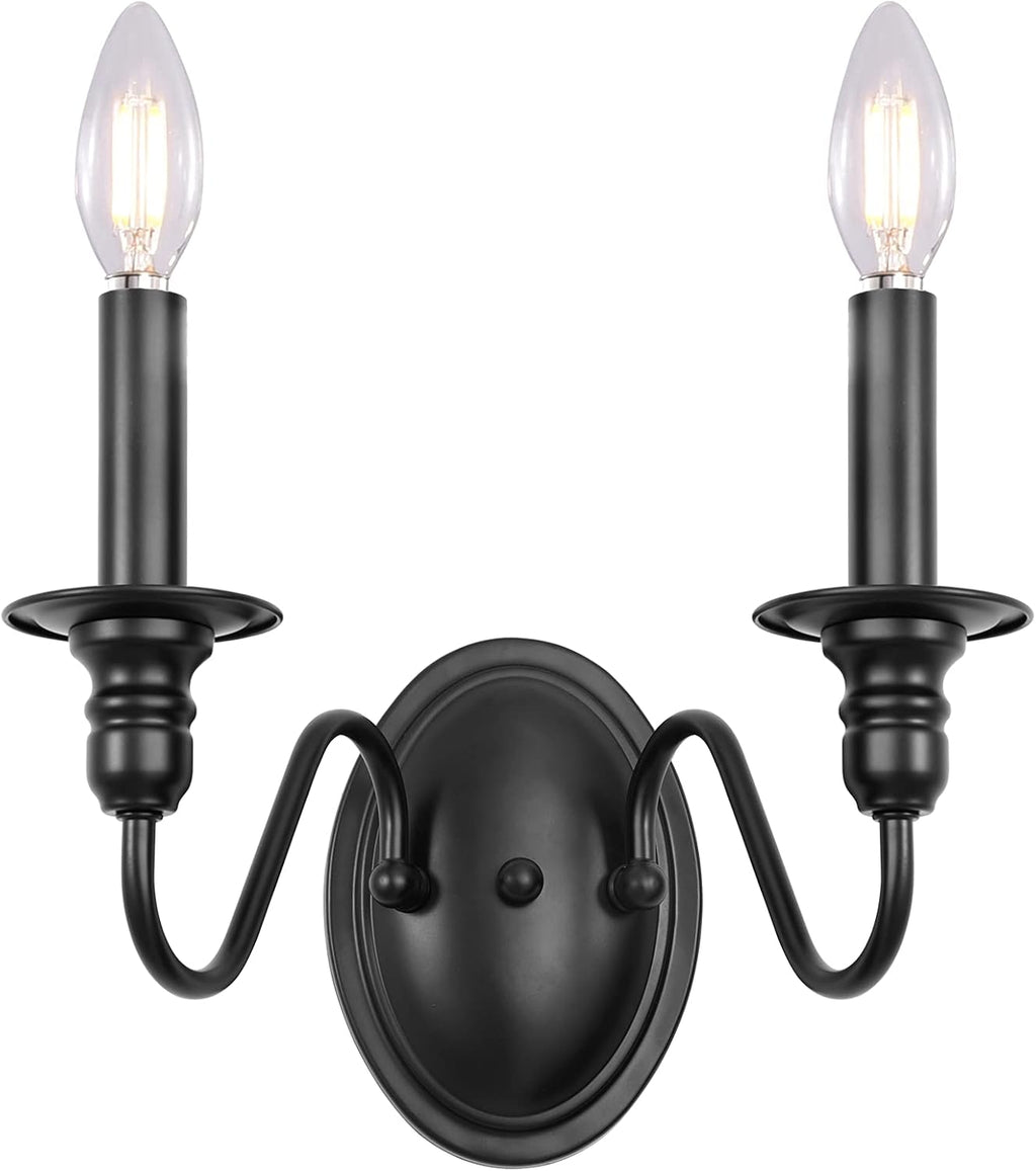 Black 2 Light Wall Sconces B32262