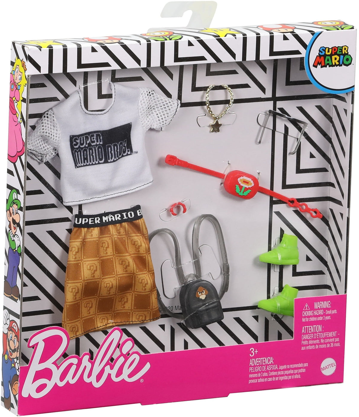 Super Mario Fashion Pack with T-Shirt, Skirt & 6 Accessories N496
