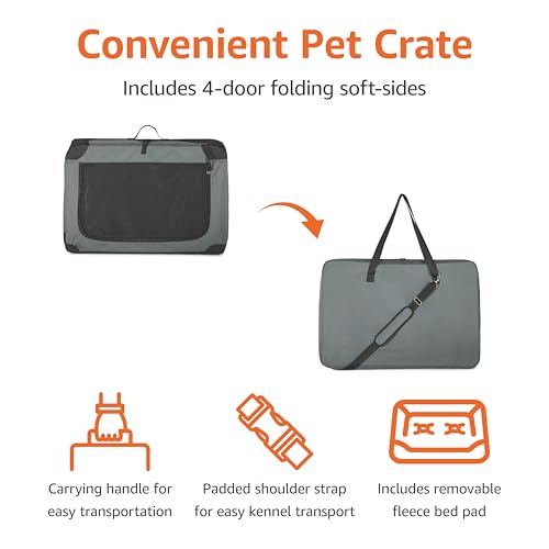 Tan Soft-Sided Folding Dog Travel Crate Kennel U510353