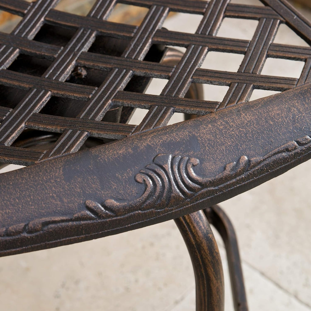 Cast Aluminum Bar Stools, 2-Pcs Set, Shiny Copper R8922