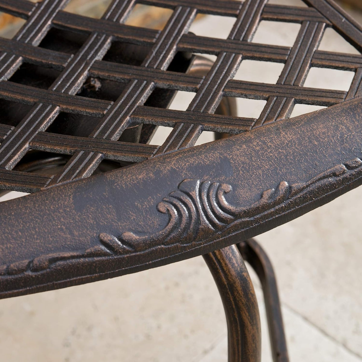 Cast Aluminum Bar Stools, 2-Pcs Set, Shiny Copper R8922