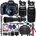 DSLR Camera with 18-55mm Lens, 75-300mm Lens, 420-800mm Telephoto Zoom Lens, 32GB Memory, Filters, Tripod J946593