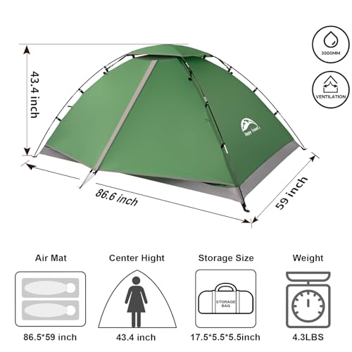 Lightweight Waterproof Dome Tent for 1-2 Person L145646