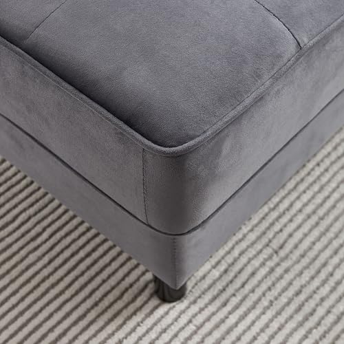 64" Upholstered Velvet Chaise Lounge with Left Armrest & Lumbar Pillow V155657