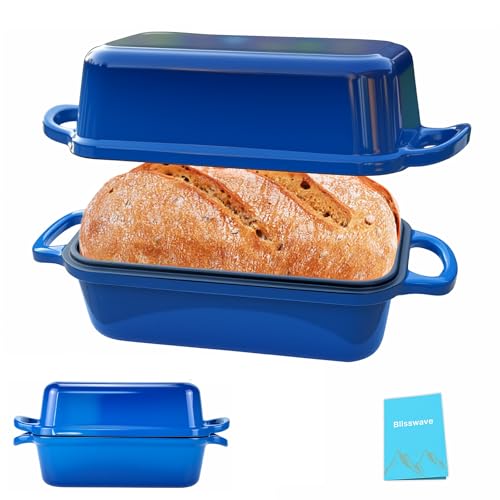 2 Piece Enameled Cast Iron Bread Pan with Lid (Lake blue) K5344