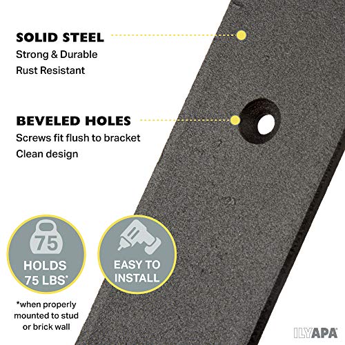 4 Pack Rustic Iron Black Metal Shelf Brackets Q3374