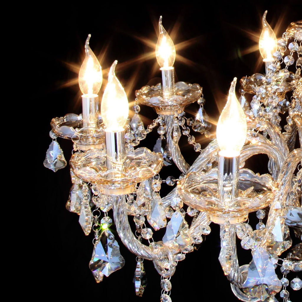 15 Lights Cognac K9 Crystal Chandelier W8513