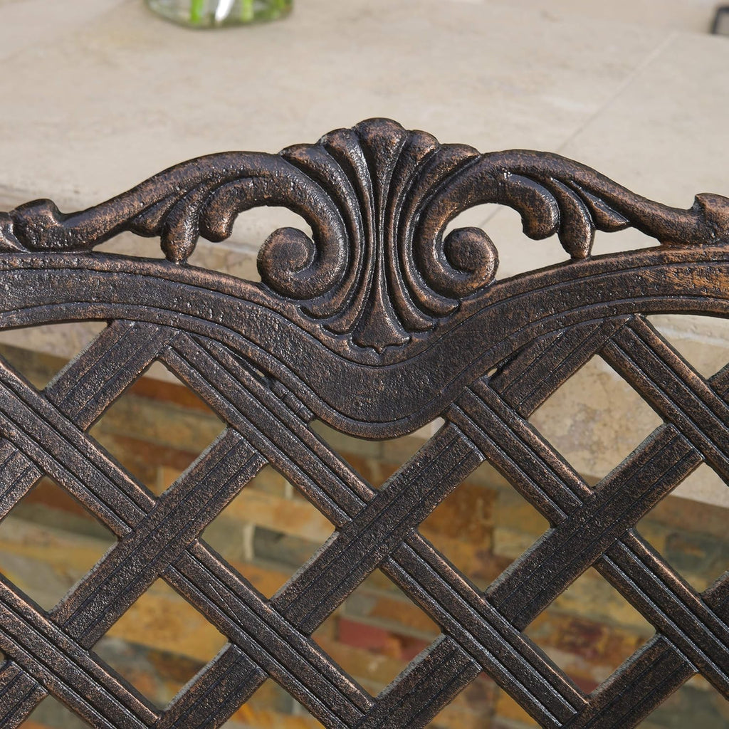 Cast Aluminum Bar Stools, 2-Pcs Set, Shiny Copper R8922
