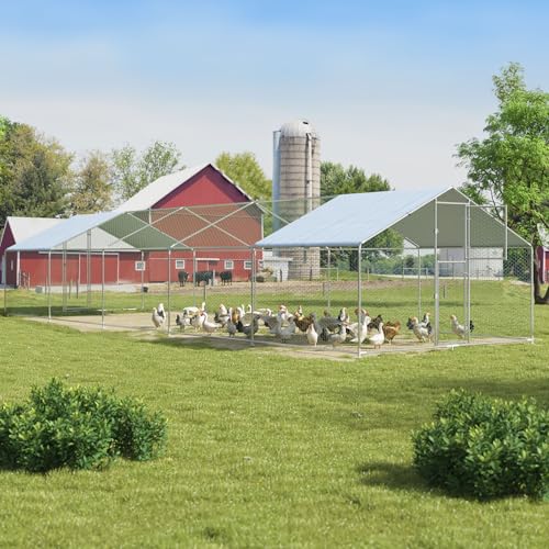 Metal Chicken Coop with Waterproof UV Protection Cover P1580