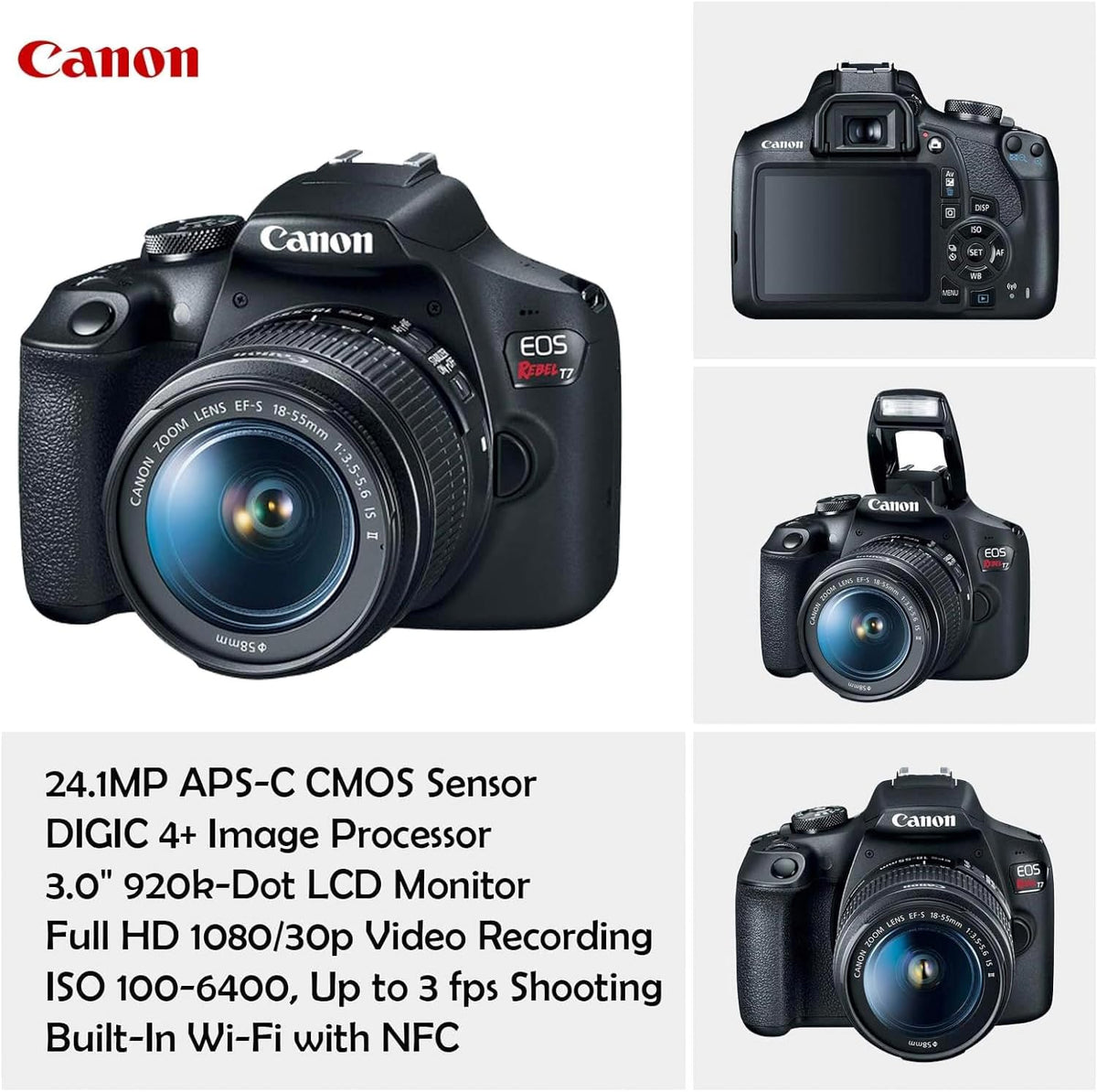 DSLR Camera with 18-55mm Lens, 75-300mm Lens, 420-800mm Telephoto Zoom Lens, 32GB Memory, Filters, Tripod J946593