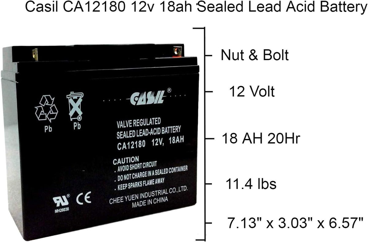 12v 18ah AGM Rechargeable Deep Cycle Battery Pack of 2 S7917