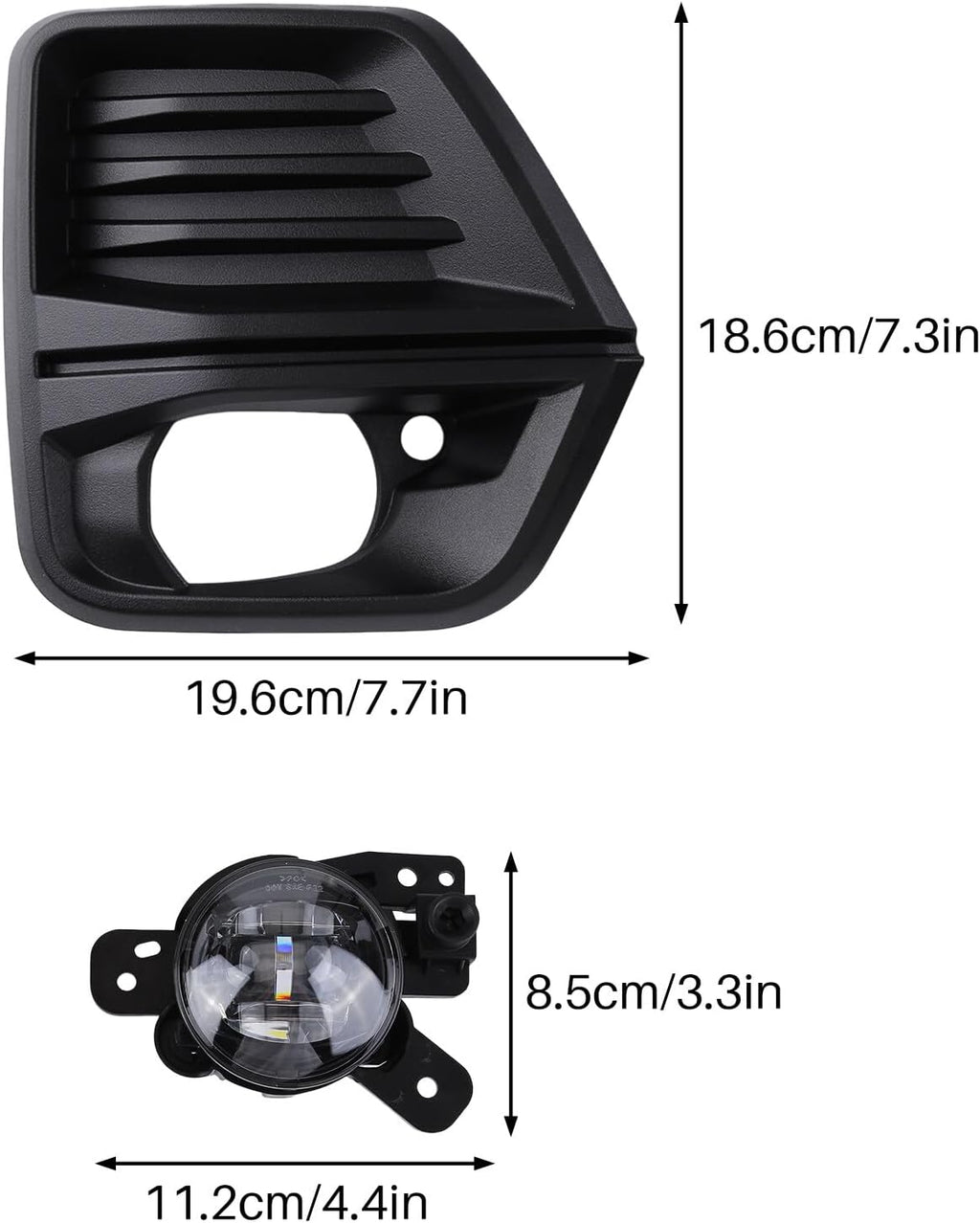 Pair Front Bumper LED Fog Light with Fog Light Cover and Wire Harness Compatible with 2023 2024 Chevy Colorado Fog Lamp Driving Fog Light Lamp (Clear Lens) with Fog Light Bezel, Switch, Wires F846374
