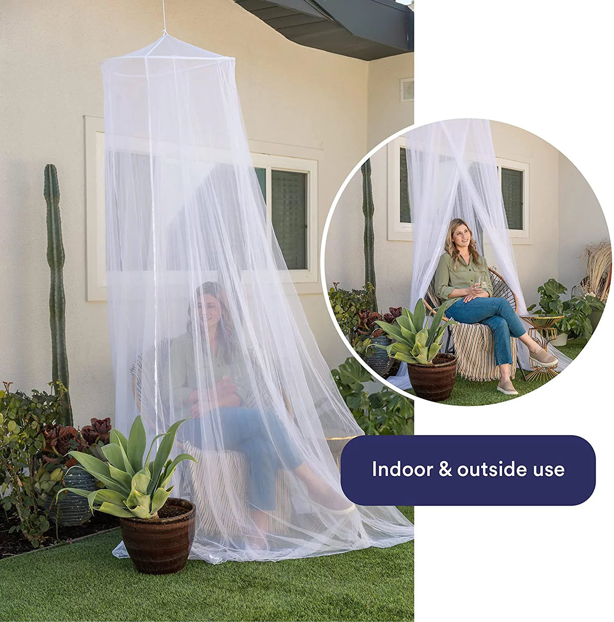 Ultra Large Mosquito Net Bed Canopy, Single to King Size, Mesh 380, 2 Entries, Storage Bag U721602