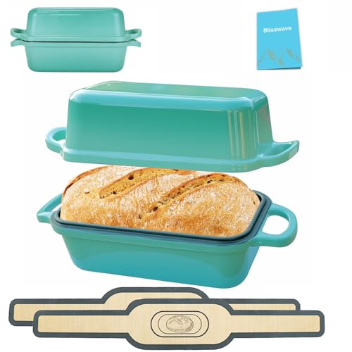 2 Piece Enameled Cast Iron Bread Pan with Lid (Lake blue) K5344