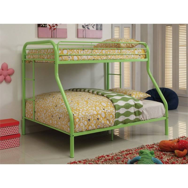 Twin Over Full Metal Bunk Bed in Green C7289