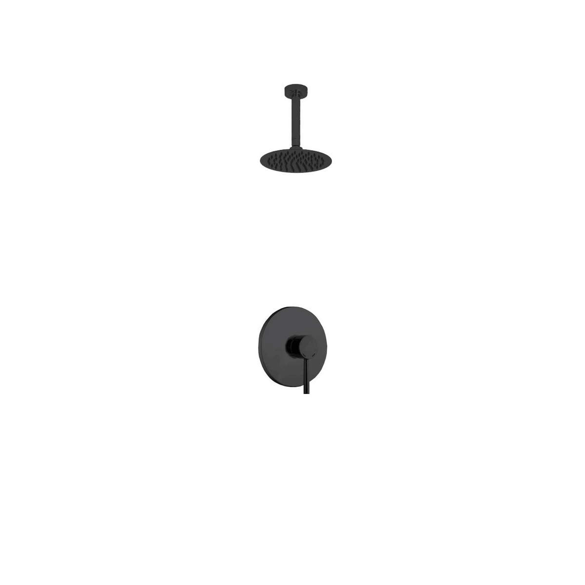 Matte Black 8 inch Rain Shower Head Shower Set N418280