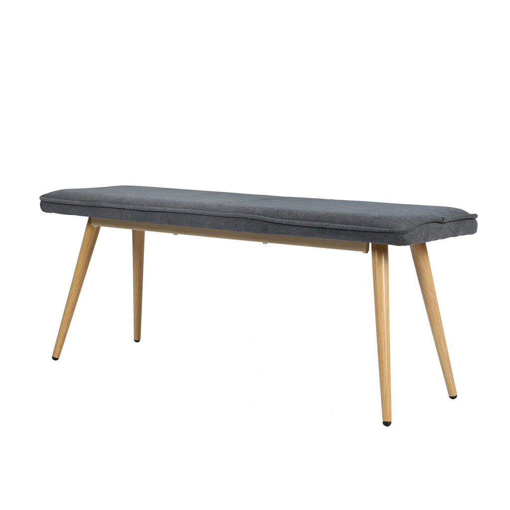 Charcoal Gray Upholstered Tufted Bench V883245