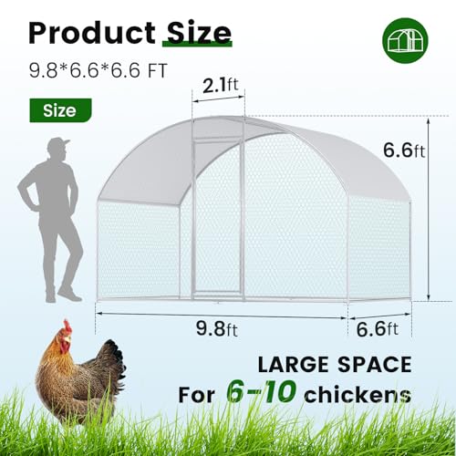 Large Metal Chicken Coop with Waterproof Cover K86133