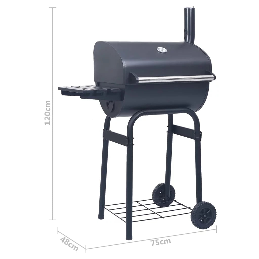 Charcoal BBQ Grill Smoker with Bottom Shelf Black G82038