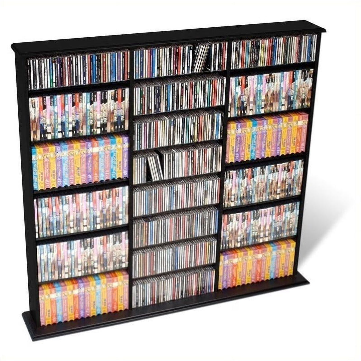 51" Triple CD DVD Wall Media Storage Rack in Black J4291