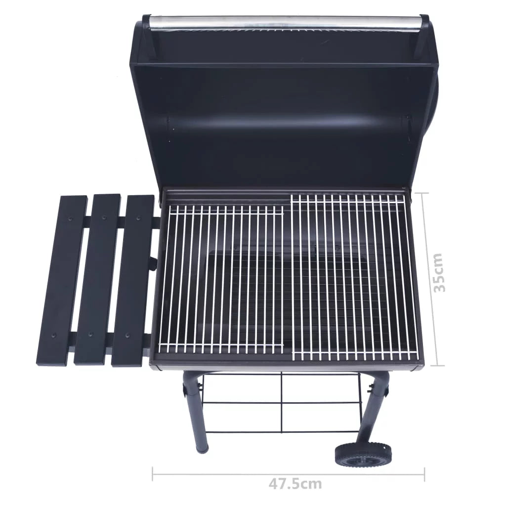 Charcoal BBQ Grill Smoker with Bottom Shelf Black G82038