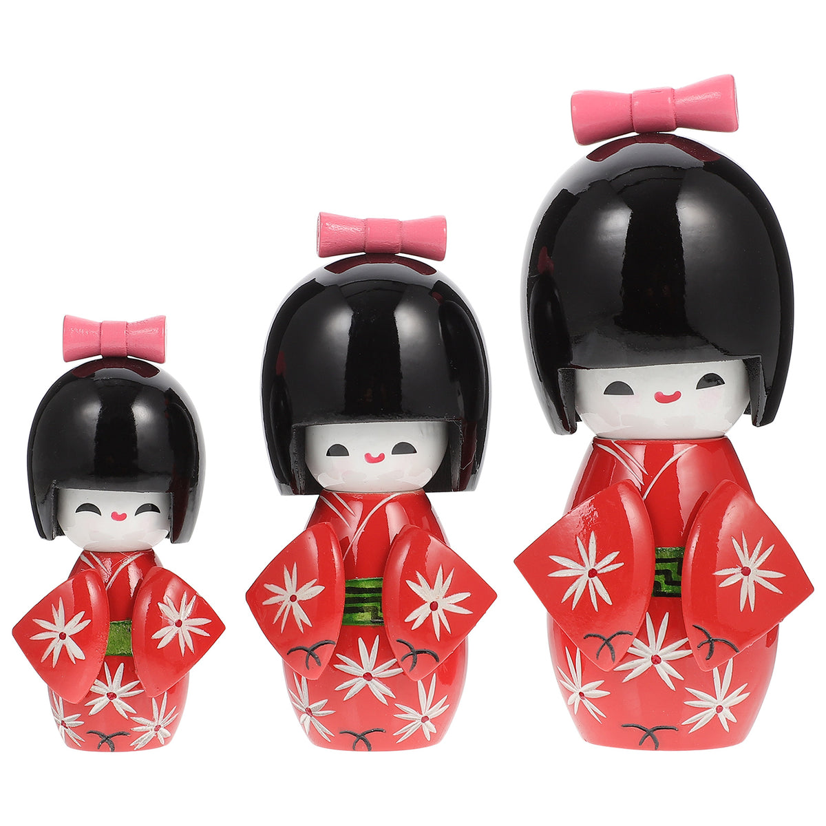 Antique Japanese Kimono Dolls Wooden Toys M322
