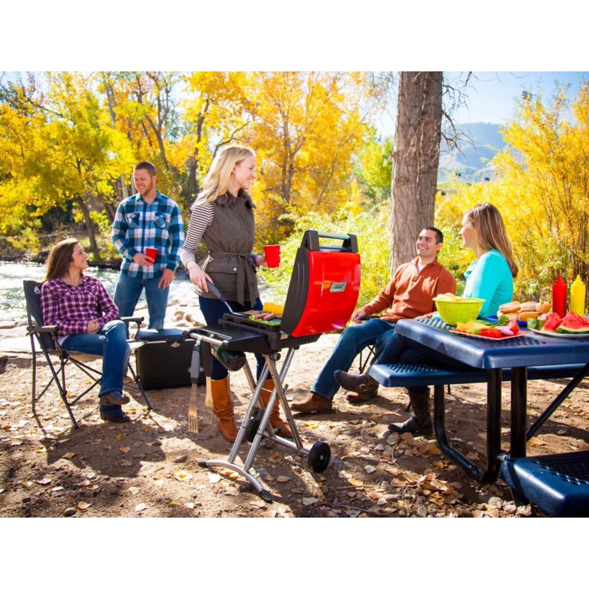 Coleman NXT Lite Standup Camping Tailgating Portable Instastart Propane Grill U838317