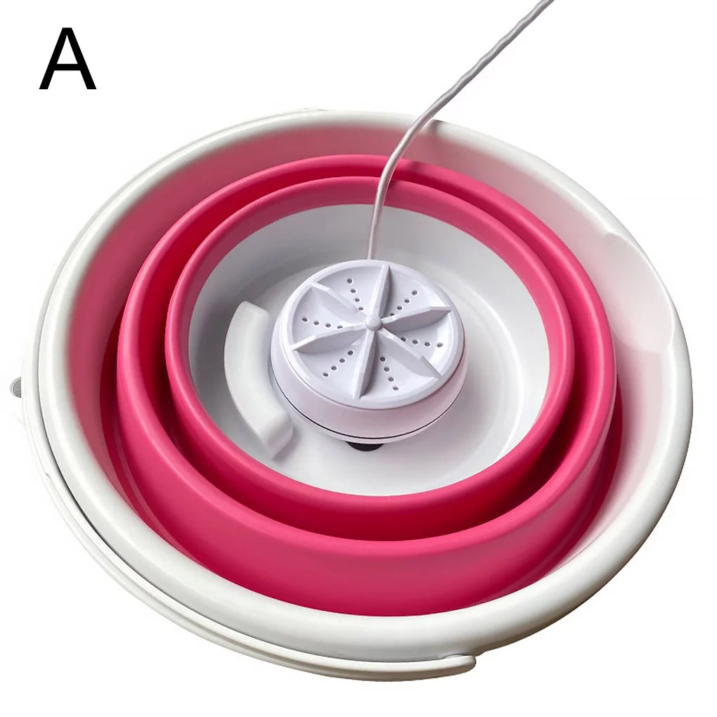 Pink Portable Mini Folding Washing Machine T664