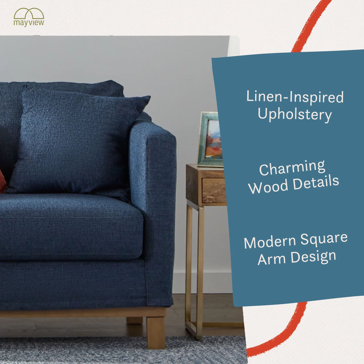 Navy Upholstered Loveseat M38269