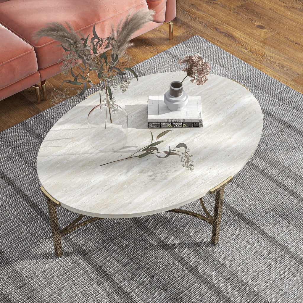 48-inch Faux Marble Coffee Table L7915