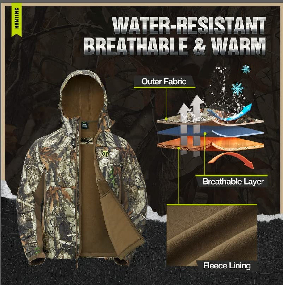 Hunting Jacket and Pants with Fleece Lining P23708