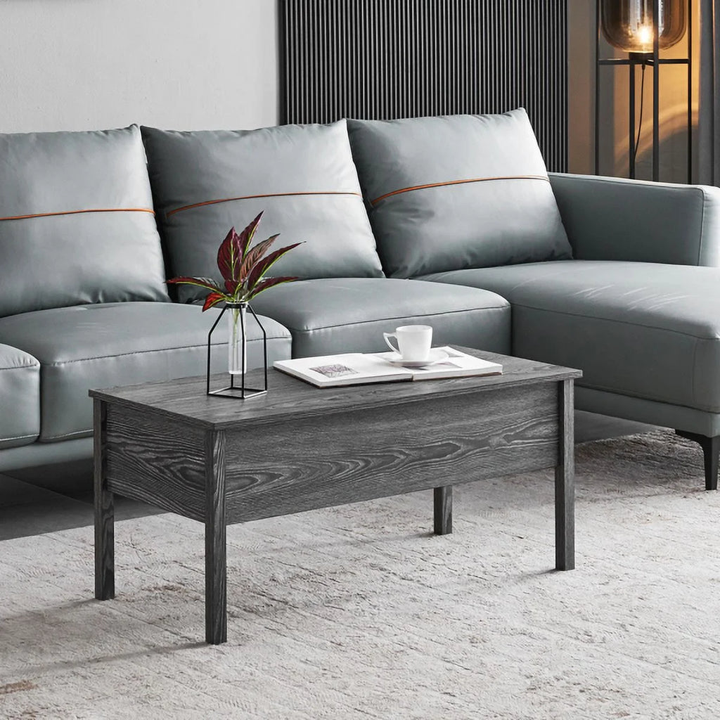 Dark Grey Oak Lift-Top Coffee Table with Storage N423