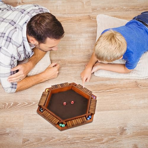 Wooden Shut The Box Dice Game Set V155344