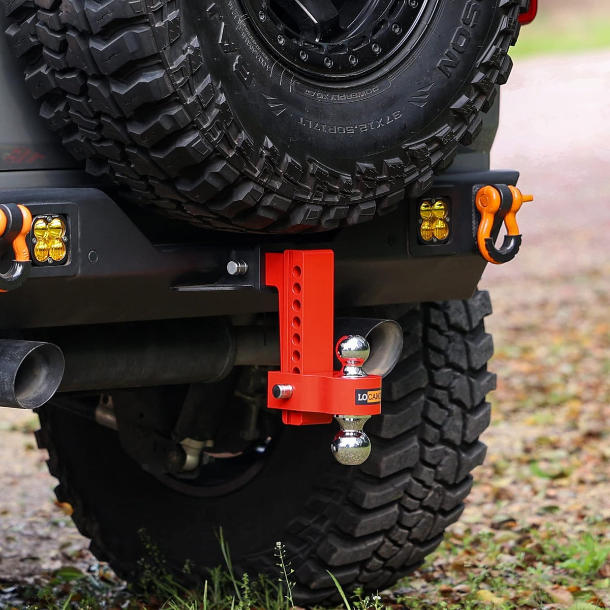 Adjustable Aluminum Trailer Hitch, Fits 2.5-Inch Receiver, 8-Inch Drop/Rise, 18,500 LBS GTW, Red E399