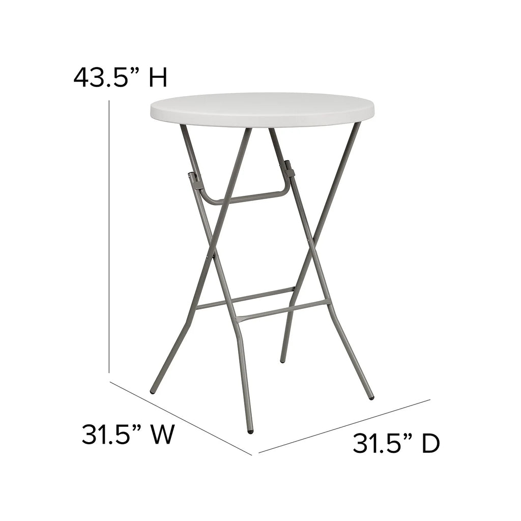 2.63-Foot Round Granite White Plastic Folding Table F5921
