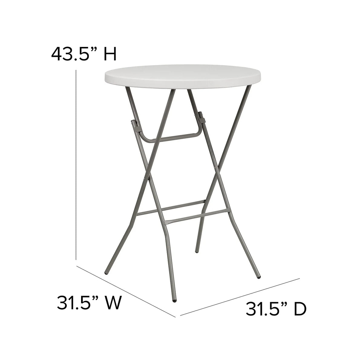 2.63-Foot Round Granite White Plastic Folding Table F5921