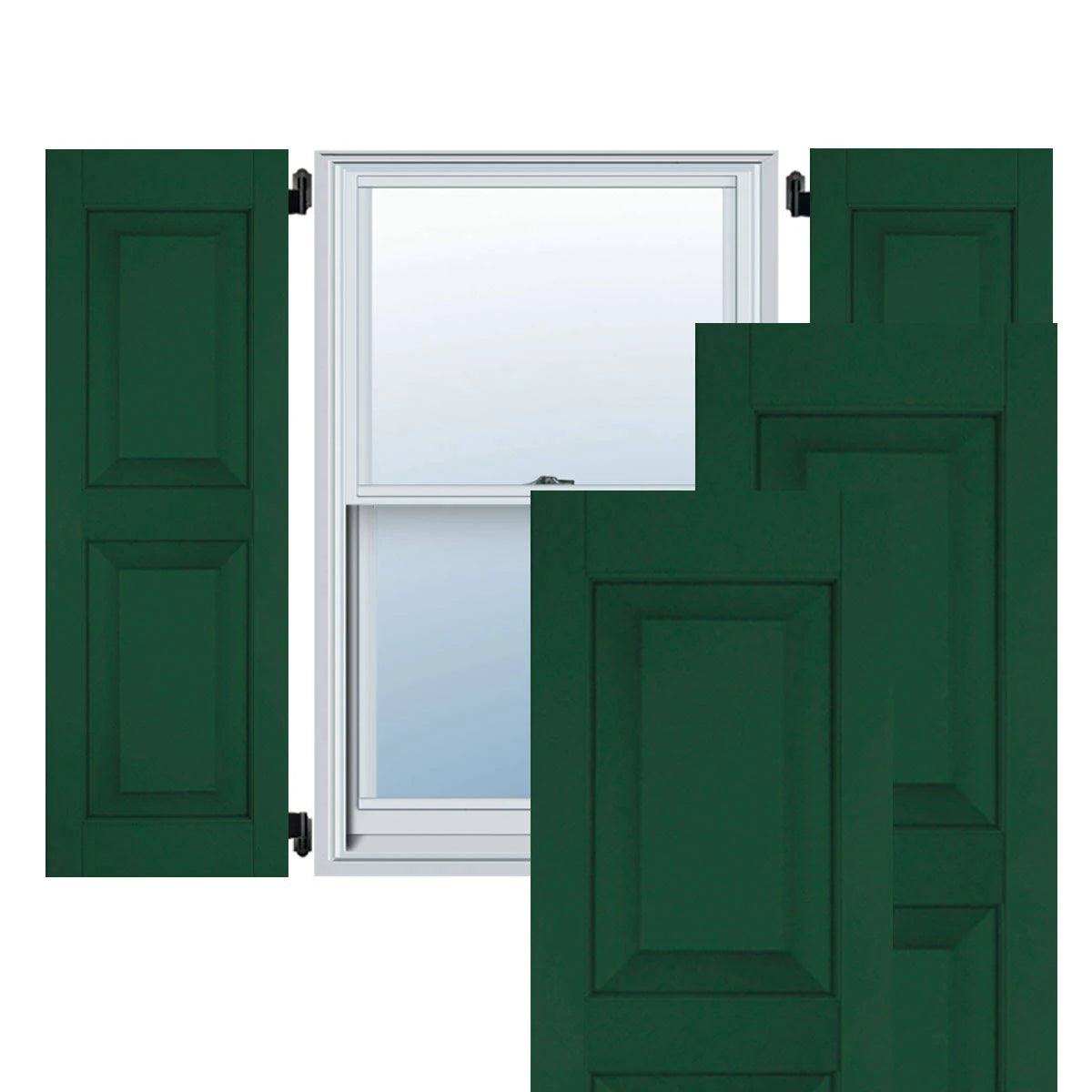 12 in. x 73 in. Exterior Real Wood Raised Panel Shutters Pair D94271