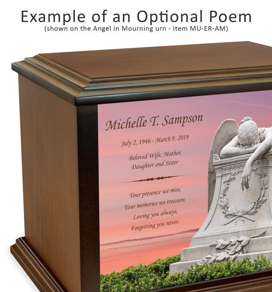 Roses Wood Cremation Urn - 4 Sizes P224561