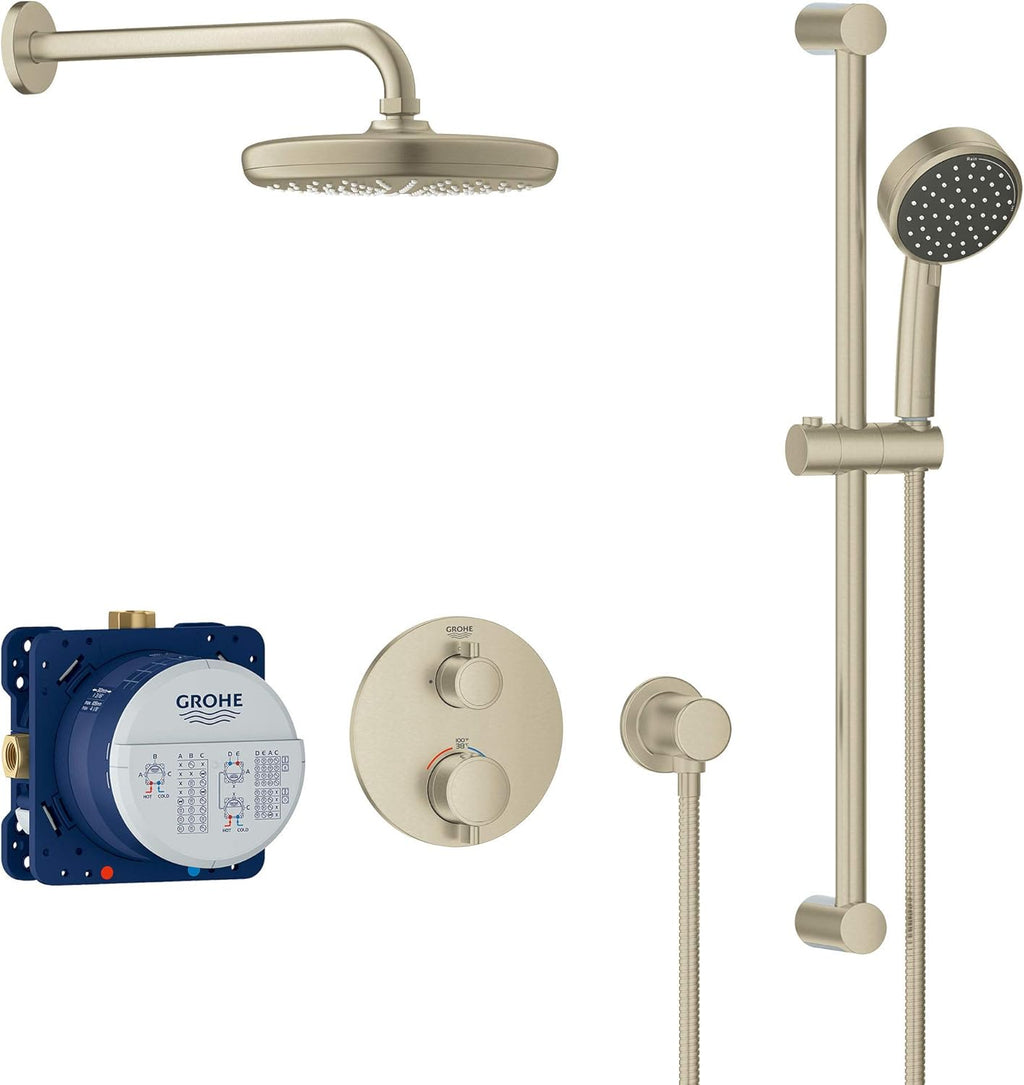 Grohtherm Cube Shower Set with Tempesta 210, Starlight Chrome U9215