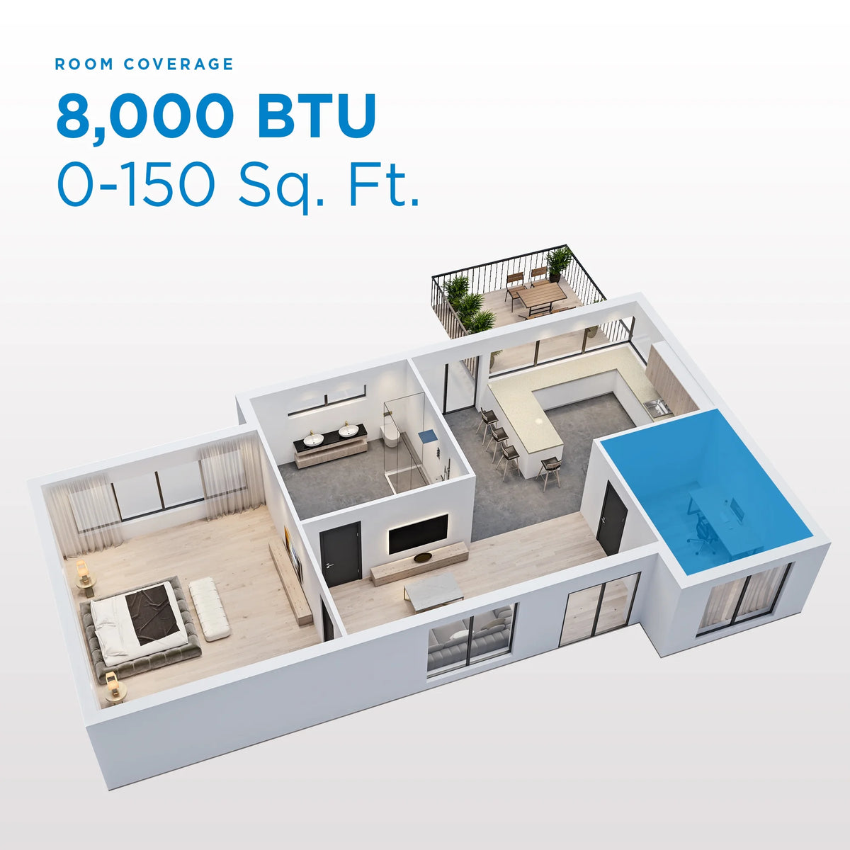 5000 BTU White Portable AC Z130526