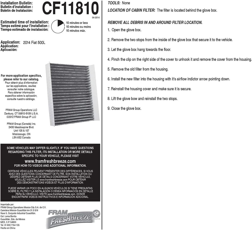Cabin Air Filter with Baking Soda U88363