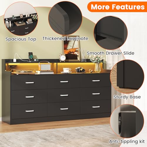 Light Oak 6 Drawer Dresser D4643