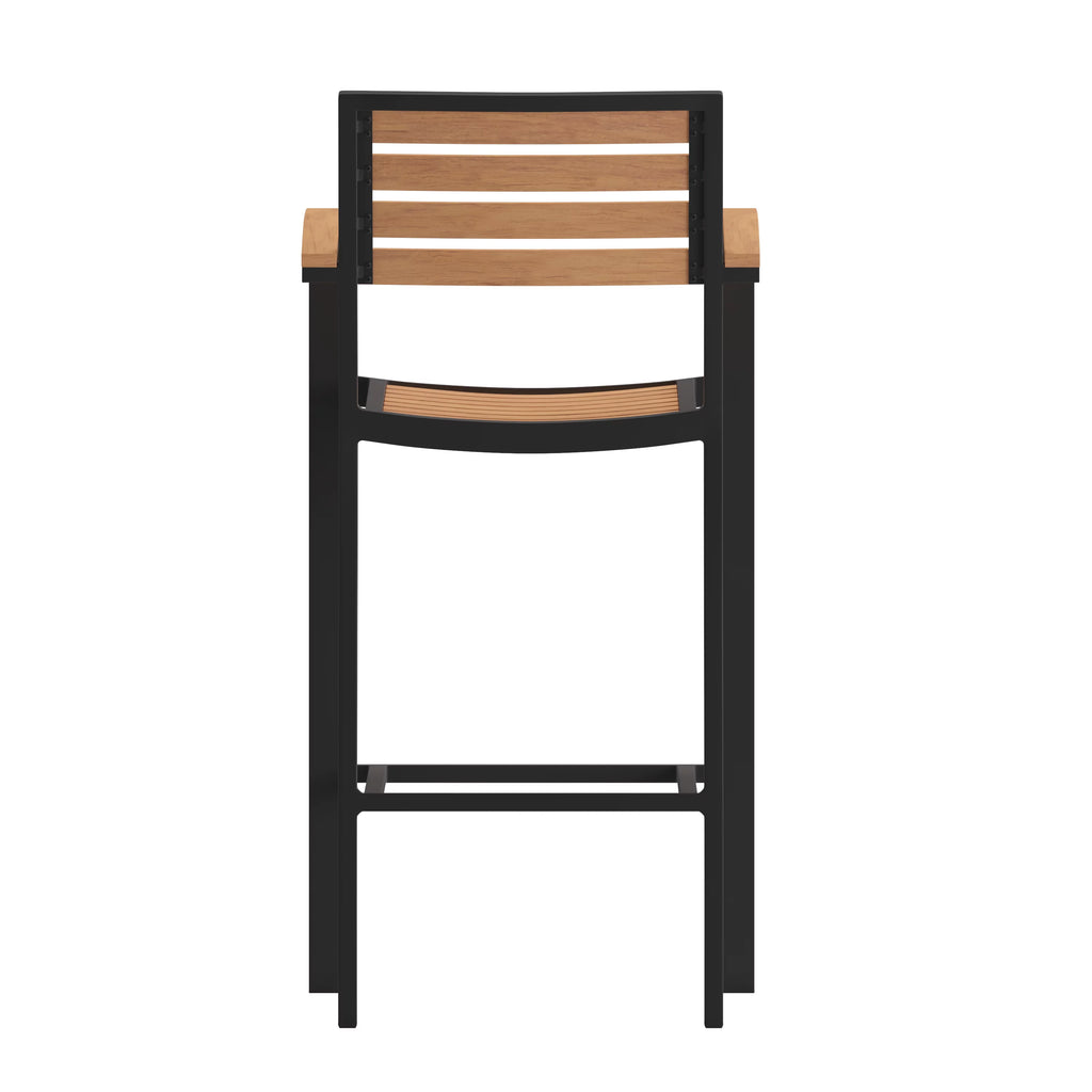 Teak Bar Height Stool with Arms S8684
