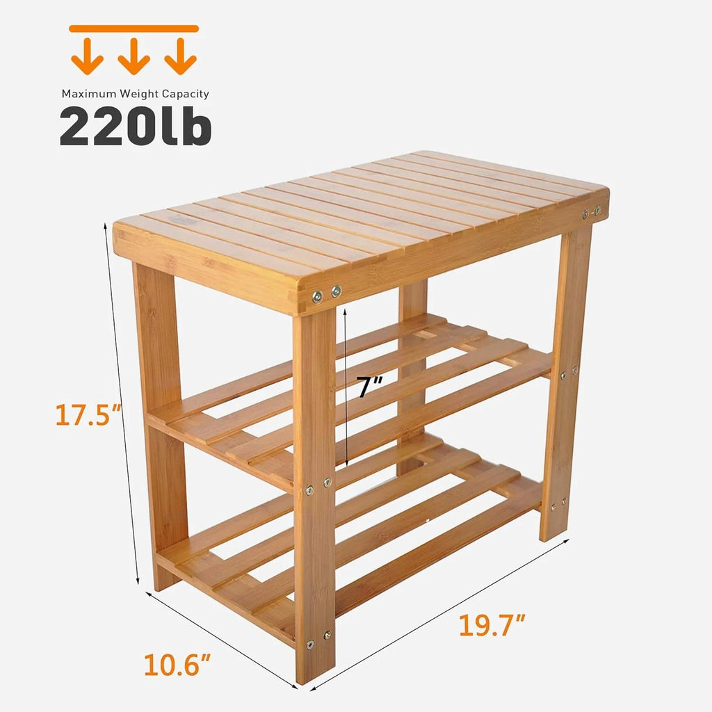 Bamboo Shoe Bench Rack K721247