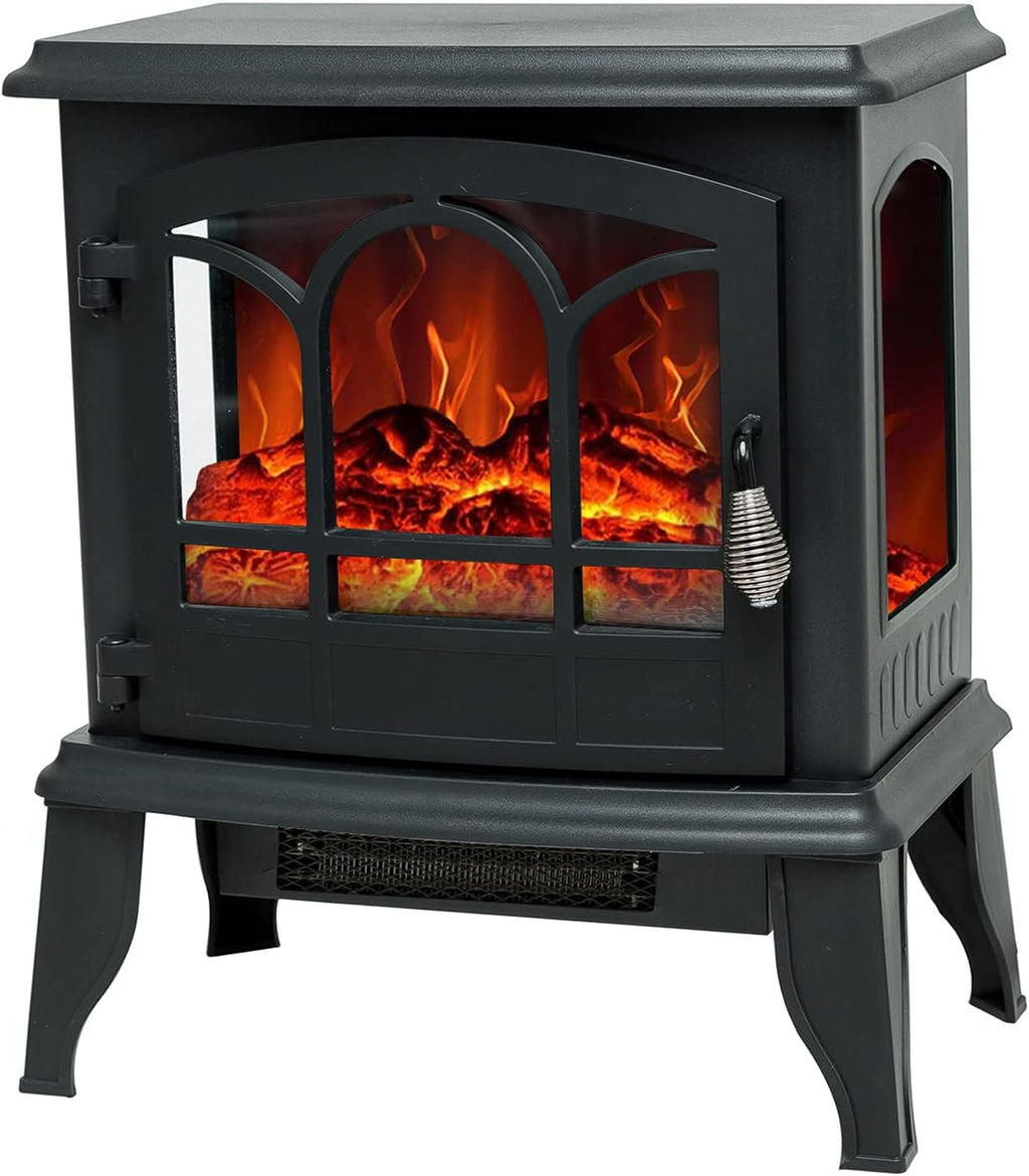 24 inch Portable Electric Wood Stove Fireplace with Flame Effect N976711