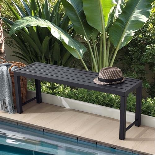 Set of 2 Grey Metal Garden Bench R34792
