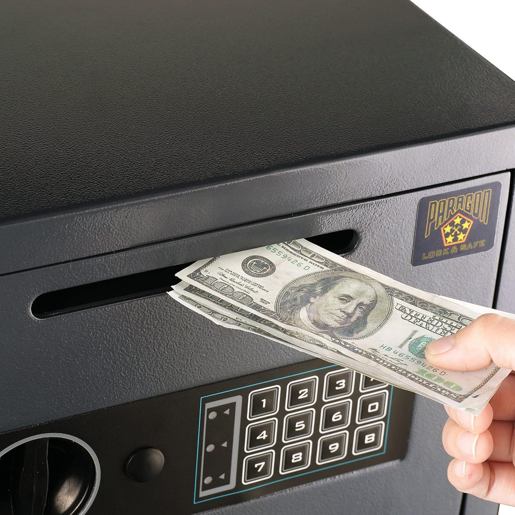 Black Digital Safe Compact Steel Money Security Box with Keypad O89931